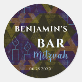 Adesivo Abstrato  moderno - Bar Azul Mitzvah - Negrito