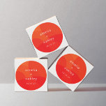 Adesivo Abstrato Moderno Formas Casamento Personalizado La<br><div class="desc">Abstrato moderno forma um adesivo redondo personalizado de casamento único laranja preto</div>