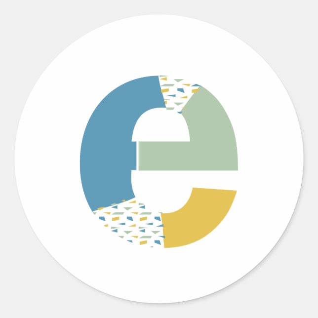 Adesivo Abstrato Moderno - Letra E Monograma Personalizado (Frente)