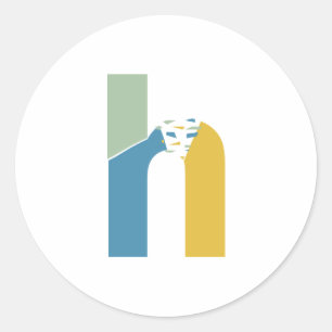 Adesivo Abstrato moderno - Letra H Monograma Personalizado