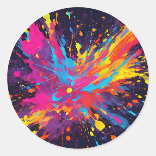 Adesivo Abstrato Neon Colorful