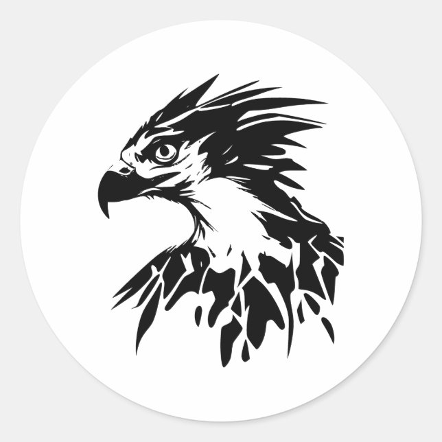 Adesivo Abstrato Osprey Art em BW (Frente)