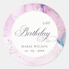 Adesivo Abstrato Pastel Roxo Teal Azul A Qualquer Idade An