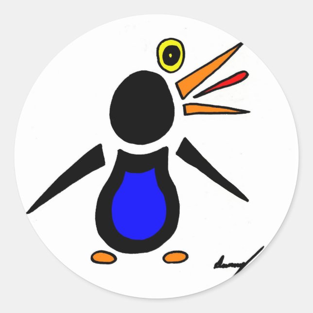 Adesivo Abstrato Penguin Stickers - Conjunto de 20 (Frente)