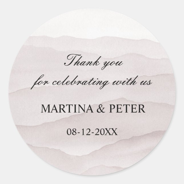 Adesivo Abstrato poeirento favoritos de casamento de rosa  (Frente)