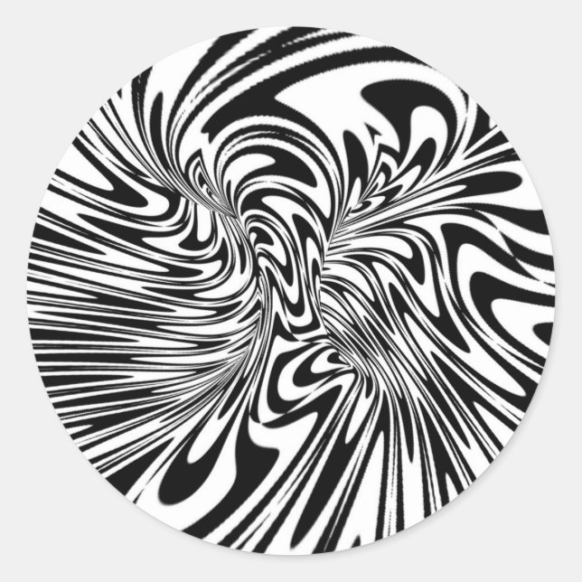 Adesivo abstrato preto e branco (Frente)