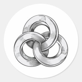 Adesivo Abstrato preto e branco de três c interligados