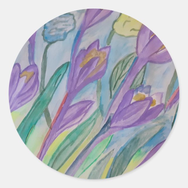 Adesivo Abstrato Primavera Crocus Sticker (Frente)