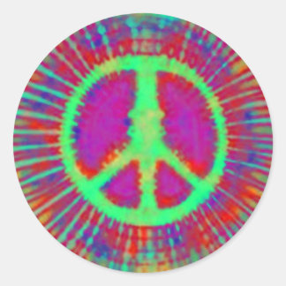 Adesivo Abstrato Psicodélico - Sinal de Paz Tie-Dye