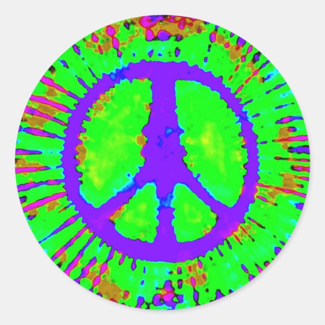Adesivo Abstrato Psicodélico - Sinal de Paz Tie-Dye (Frente)