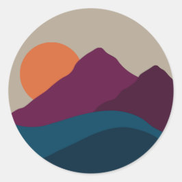 Adesivo Abstrato Queda Autumn Mountain Landscape Sunset