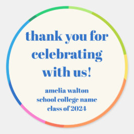 Adesivo Abstrato Rainbow Festa de formatura Personalizada 