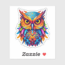 Abstrato Rainbow Owl Colorful Watercolor Trabalho