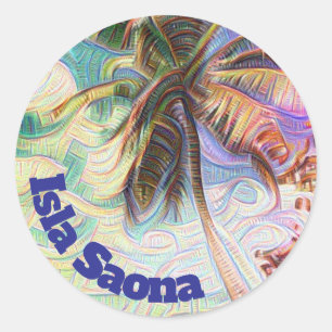 Adesivo Abstrato Rainbow Palm Tree em Isla Saona Caribe