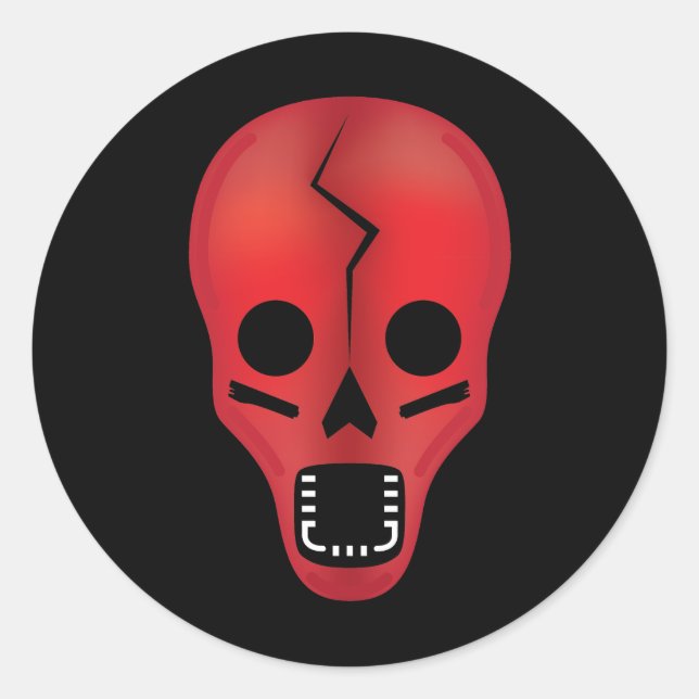 Adesivo Abstrato Red Skull (Frente)