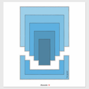 Adesivo Abstrato retangular em azul