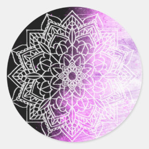 Adesivo Abstrato roxo bonito da mandala