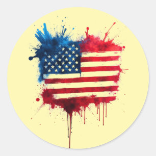 Adesivo Abstrato Splash - Bandeira Americana