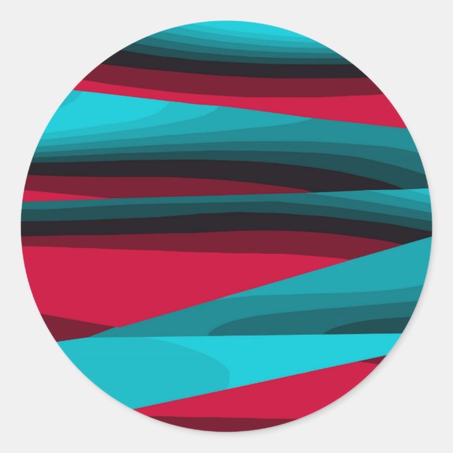Adesivo Abstrato Teal-Red (Frente)