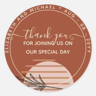 Adesivo Abstrato Terracotta Obrigado Favor 