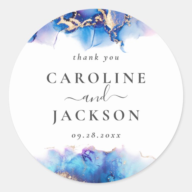 Adesivo Abstrato Watercolor Favor Obrigado (Frente)