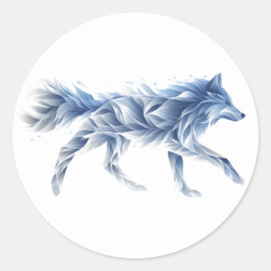 Adesivo Abstrato Wolf Art: Ilustração Geométrica Animal