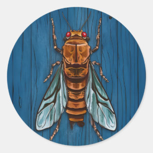 Adesivo Abstrato Wood Cicadas Art Design e Textura 2024