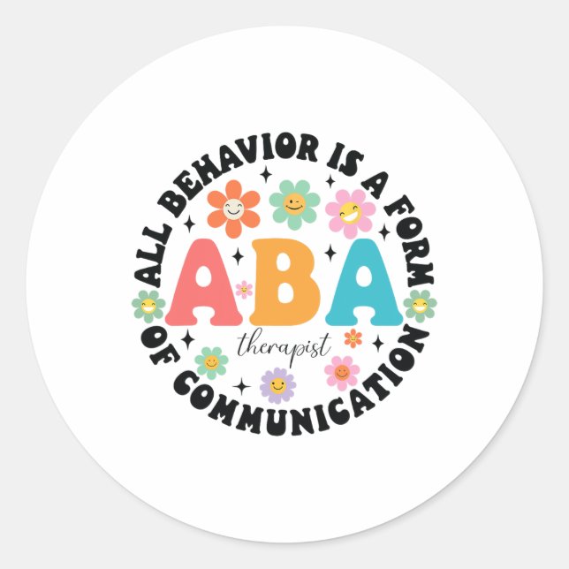 Adesivo Aby Therapist Behaviour Analyst Autism Therapy Rbt (Frente)