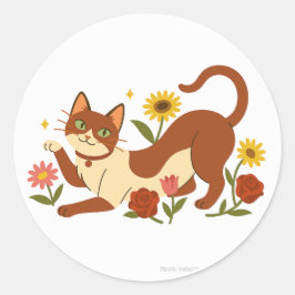 Adesivo Abyssinian in the Daisies Classic Round Sticker