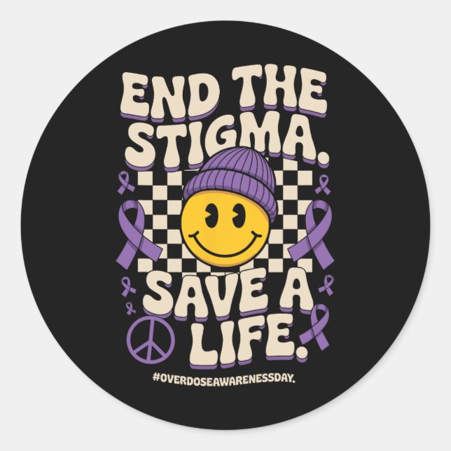 Adesivo Acabar Com O Estigma Salvar Uma Vida Groovy Consci (Frente)