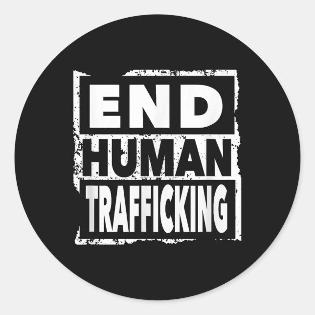 Adesivo Acabar com o tráfico de seres humanos, salvar cria (Frente)