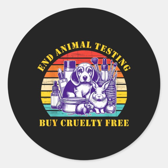 Adesivo Acabe com os Testes em Animais Compre Produtos Veg (Frente)
