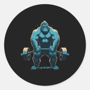 Adesivo Academia de musculação com gorila treino de levant