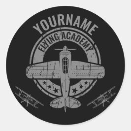 Adesivo Academia Piloto de Avião Vintage Personalizado