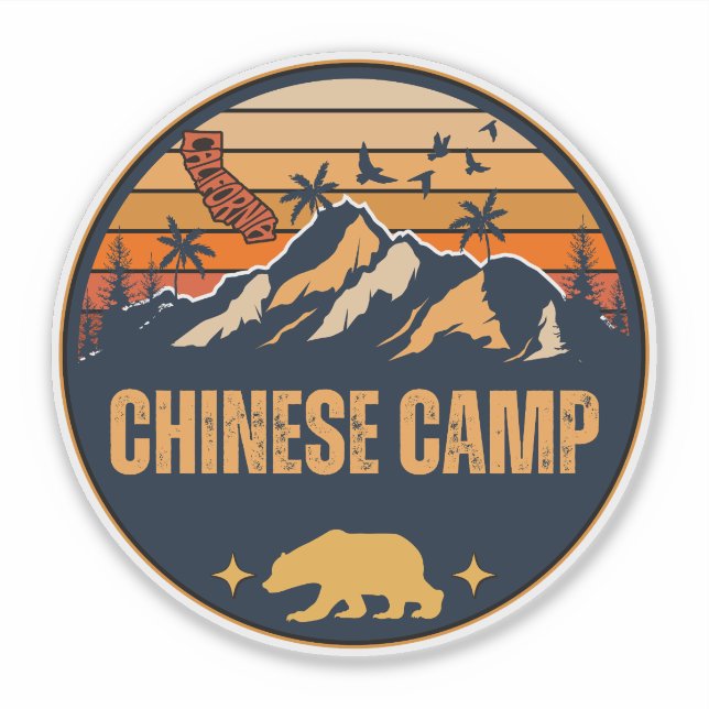 Adesivo Acampamento Chinês, Califórnia (Frente)