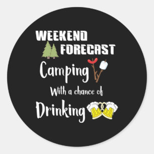 Adesivo Acampamento Com Chance De Beber Camper Divertido