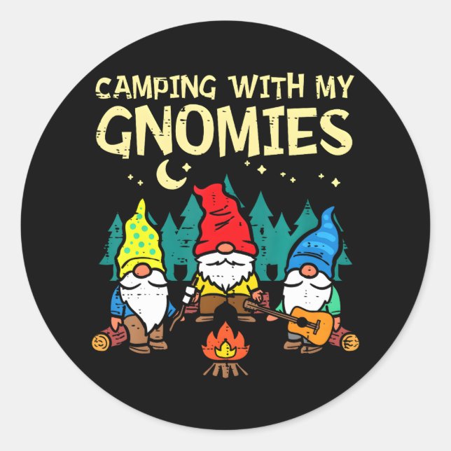 Adesivo Acampamento Com Meus Gnomos Engraçados Gnomos De C (Frente)