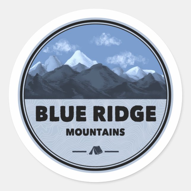 Adesivo Acampamento das Montanhas Blue Ridge (Frente)