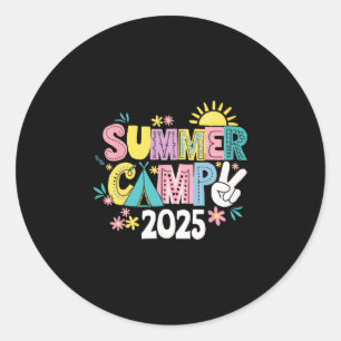 Adesivo Acampamento de Verão Divertido 2025 Férias de Verã