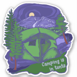 Adesivo Acampamento é em tendas paisagem montanhosa