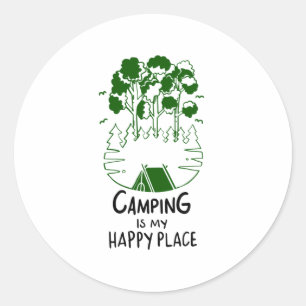 Adesivo Acampamento É Meu Lugar Feliz