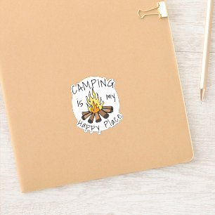 Adesivo Acampamento é o meu feliz lugar Campfire Vinyl Sti