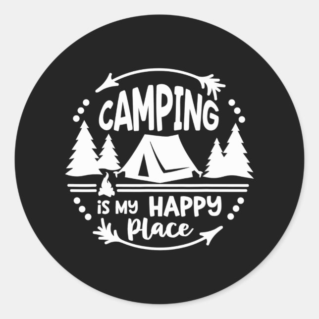 Adesivo Acampamento é o meu Viagem de acampamento feliz (Frente)