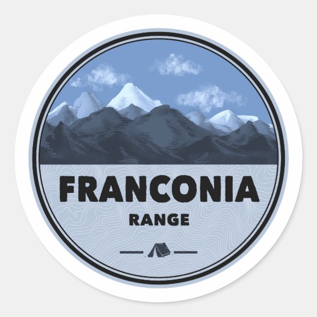 Adesivo Acampamento na Franconia Range New Hampshire (Frente)