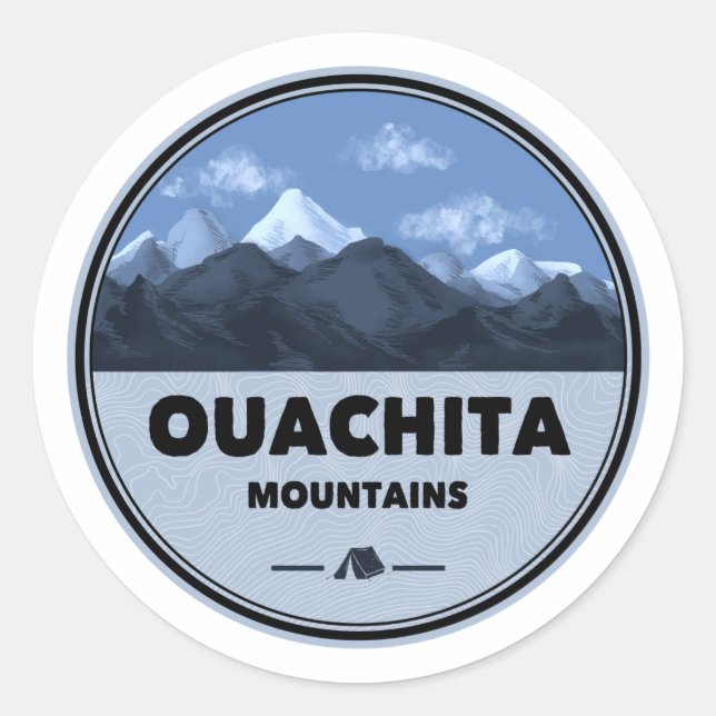 Adesivo Acampamento Ouachita Mountain Oklahoma (Frente)