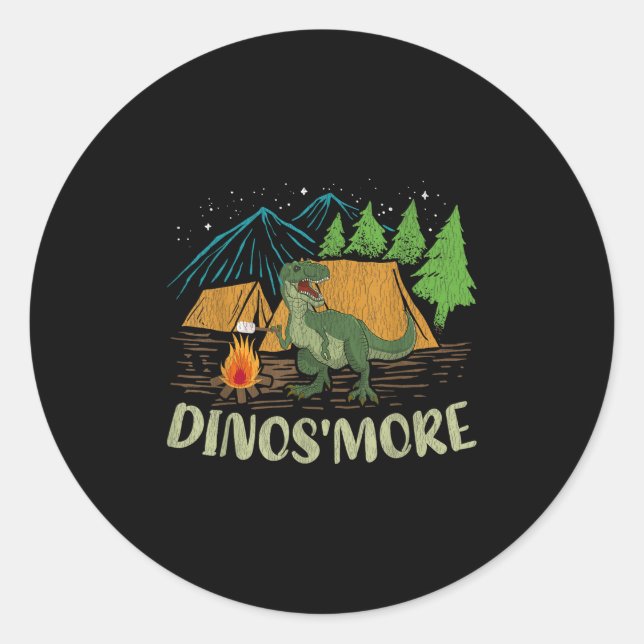Adesivo Acampamento Smore Dinossaur Lover Engraçado Dinoss (Frente)