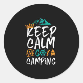 Adesivo Acampamento Vintage Mantenha-se Calmo e vá acampar