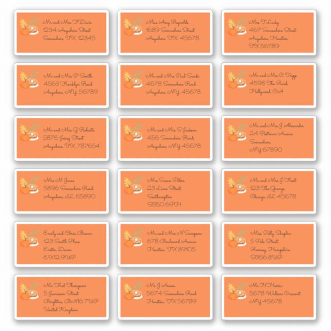 Adesivo Ação de Graças 18 Nome do Destinatário Individual  (Frente)