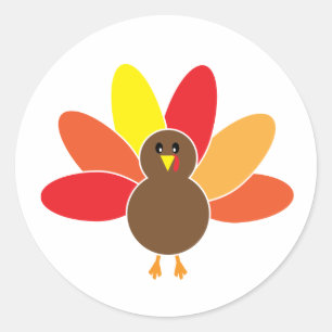 Adesivo Ação de graças à Turquia Sticker.Adesivo redon