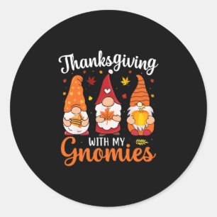 Adesivo Ação de Graças Divertida Com Meus Gnomies Gnome Fo